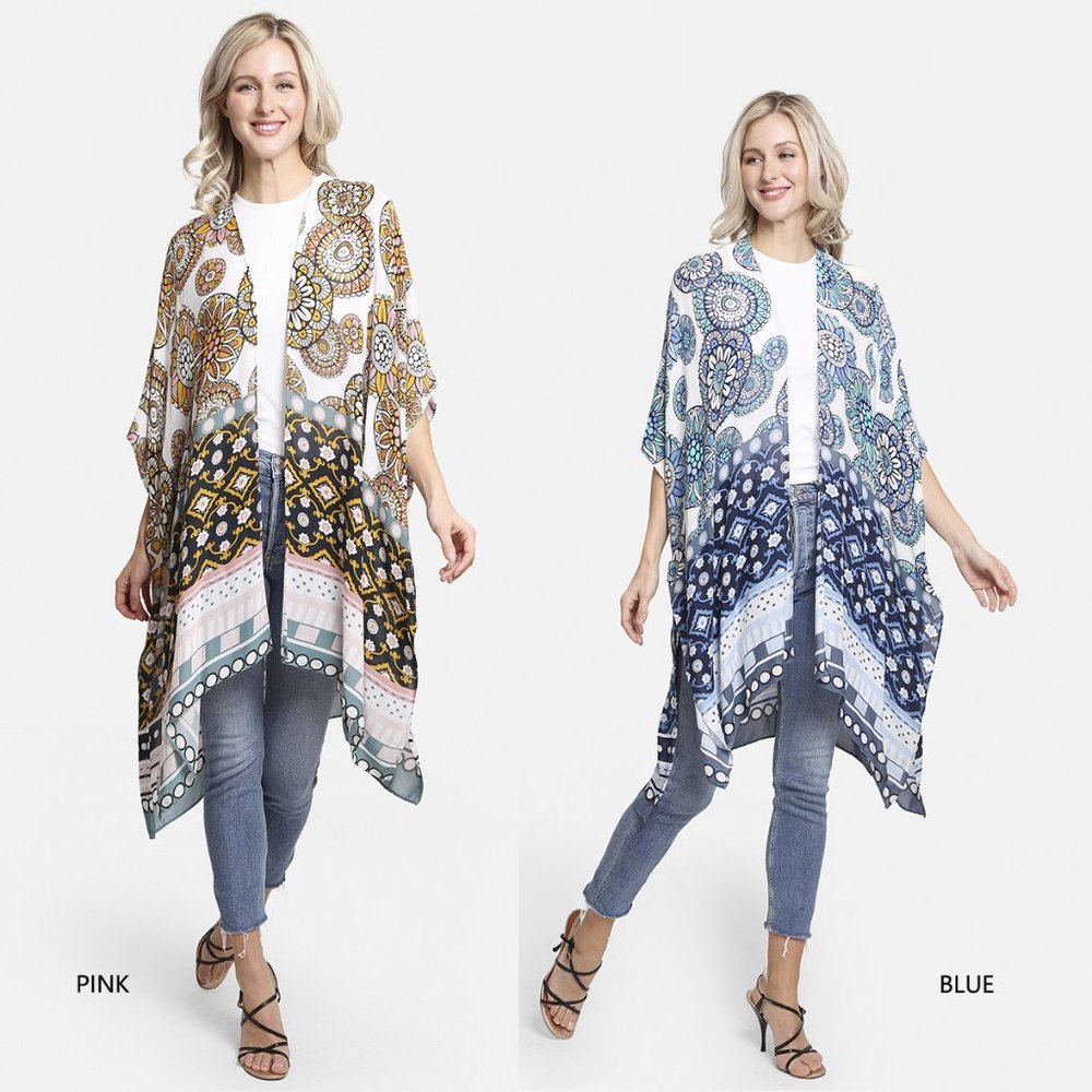 P/S Floral Print·Kimono·Wrap·Swimsuit Cover·Bikini Coverup·In/Out Door·ComfyLuxe